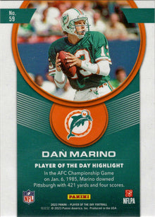 2023 Panini POTD Football Orange Foil Parallel Card 59 Dan Marino 163/199