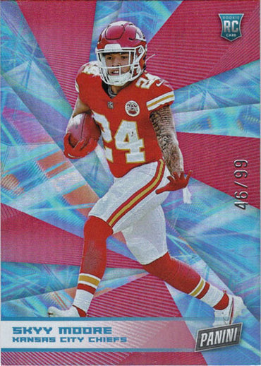 Panini Player Of The Day Football 2022 Red Foil Parallel Card 59 Skyy Moore 46/99