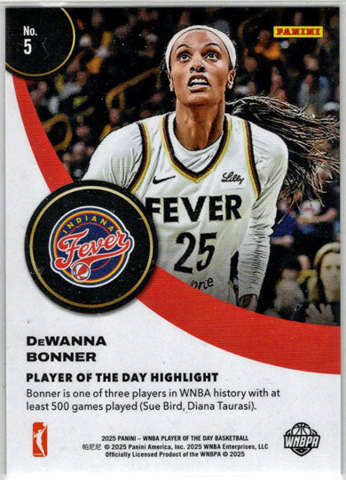 2025 Panini WNBA Player of the Day Orange Parallel Card 5 DeWanna Bonner 083/199