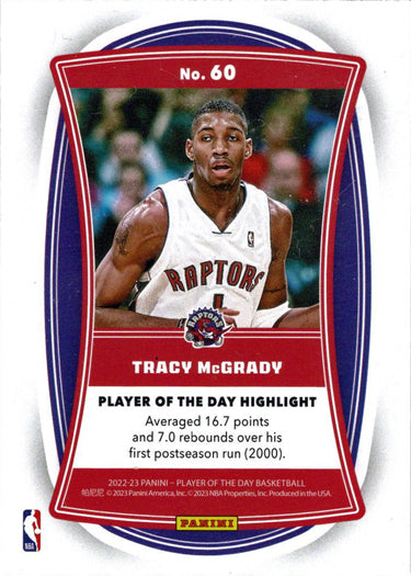 Panini Player of the Day 2022-23 Orange Foil Parallel Card 60 Tracy McGrady 066/199