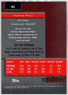 2005 Bowman's Best First Year Red Parallel Card 61 Thomas Pauly 093/199