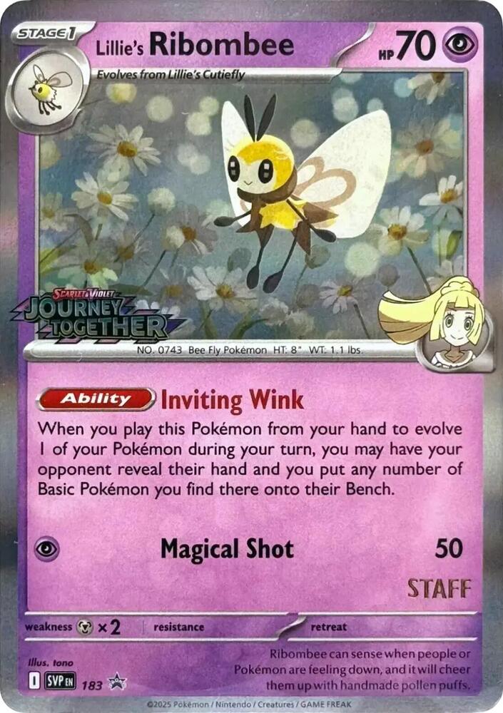 Lillie's Ribombee (183) (Stamped) (Staff) [Scarlet & Violet: Black Star Promos]