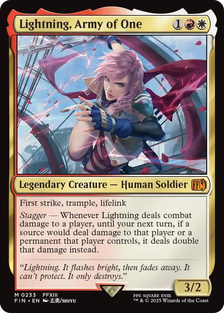 Magic MTG Lightning, Army of One [Final Fantasy] Near Mint Foil