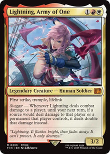 Magic MTG Lightning, Army of One [Final Fantasy] Near Mint Foil