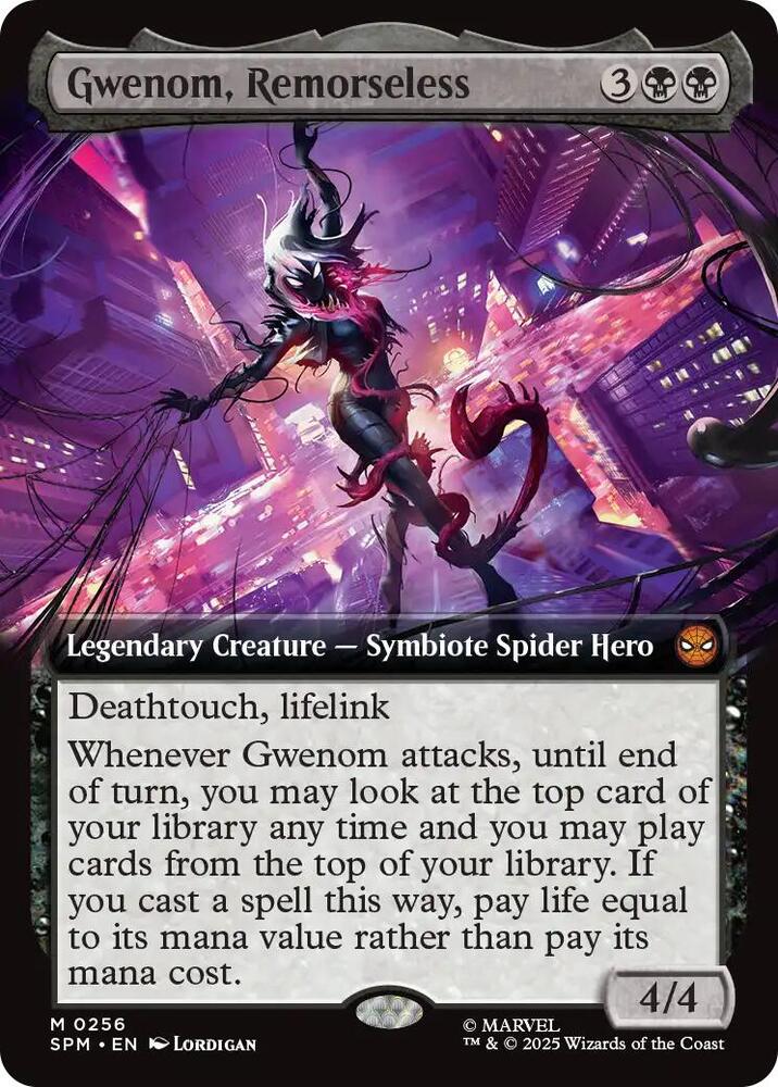 Magic MTG Gwenom, Remorseless (Extended Art) [Marvel's Spider-Man] Near Mint