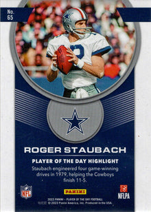2023 Panini POTD Football Red Foil Parallel Card 65 Roger Staubach 31/99