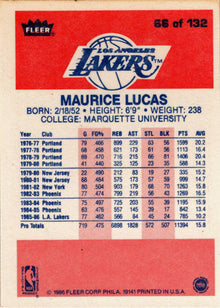 1986-87 Fleer Basketball #66 Maurice Lucas Base Rookie Card