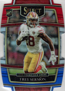 Panini Select Football 2021 Red White Blue Die Cut Parallel Card 68 Trey Sermon