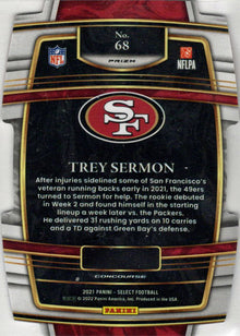 Panini Select Football 2021 Red White Blue Die Cut Parallel Card 68 Trey Sermon