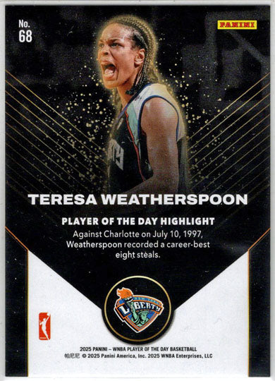 2025 Panini WNBA Player of the Day Orange Parallel Card 68 Weatherspoon 116/199