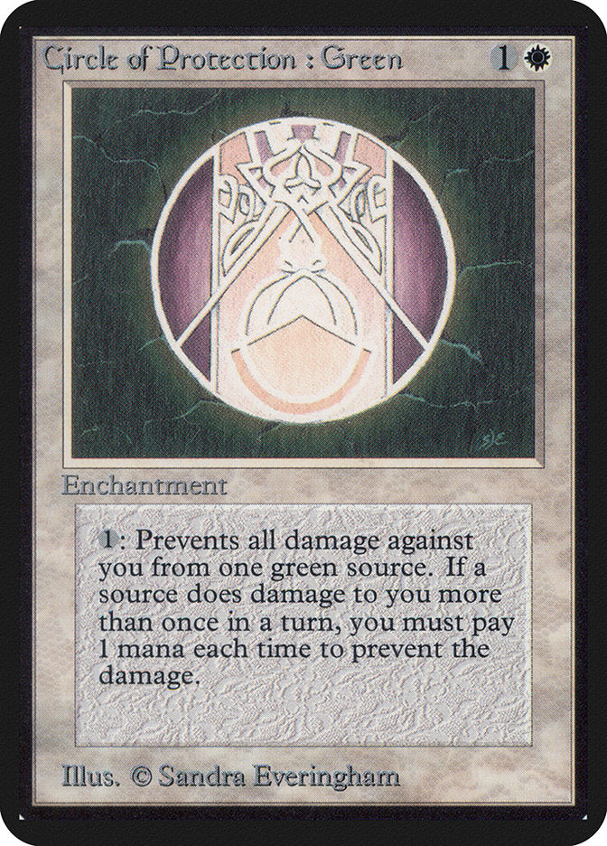 Magic: The Gathering MTG Circle of Protection: Green [Alpha Edition] Graded CGC 6.5 Ex/NM+