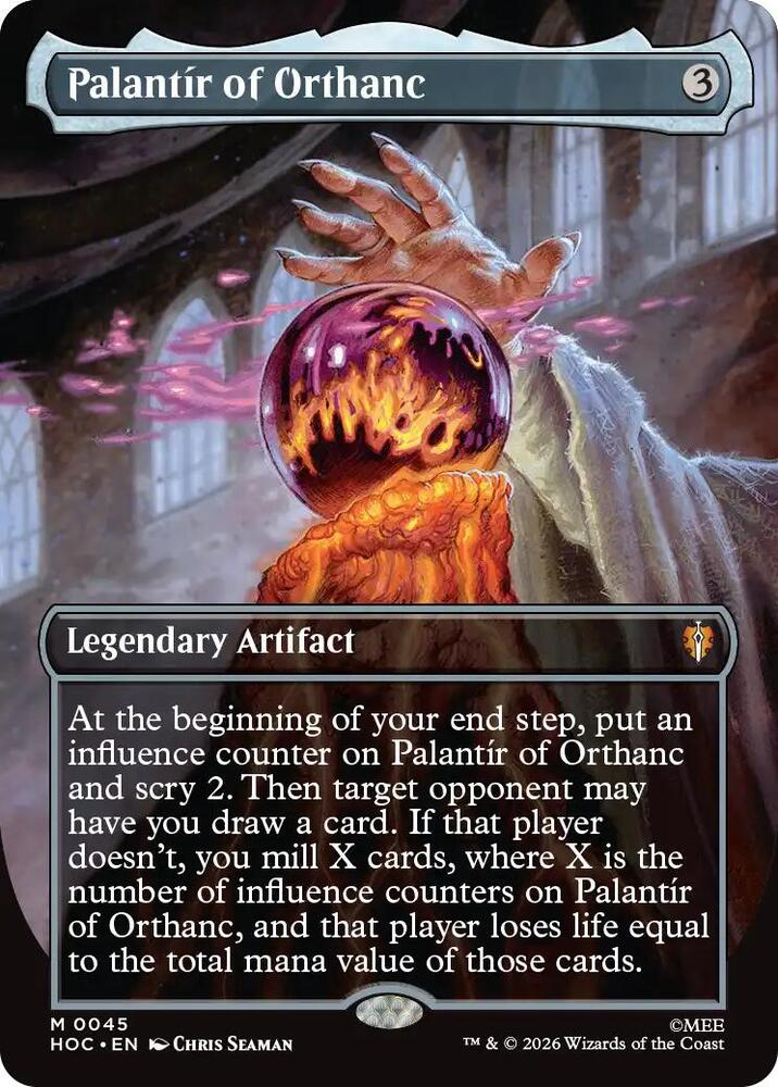 Magic MTG Palantír of Orthanc (Borderless) [The Hobbit: Eternal] Near Mint Foil Single