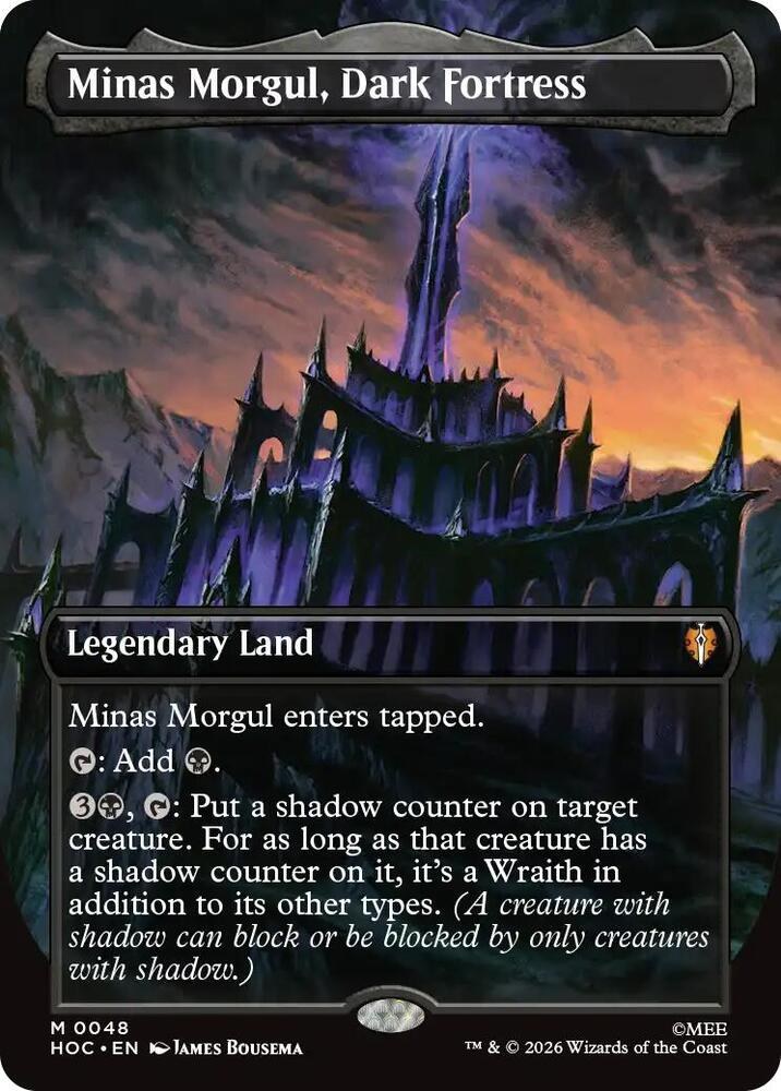 Magic MTG Minas Morgul, Dark Fortress (Borderless) [The Hobbit: Eternal] Near Mint Foil Single