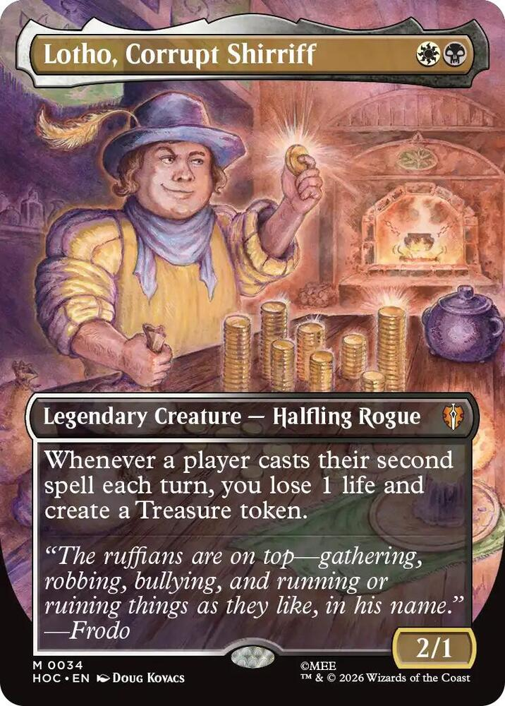 Magic MTG Lotho, Corrupt Shirriff (Borderless) [The Hobbit: Eternal] Near Mint Foil Single