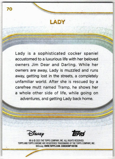 2025 Topps Chrome Disney Base Card 70 Lady