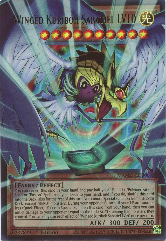 Yu-Gi-Oh! Winged Kuriboh Sabatiel LV10 (MAMO-EN006) Extended Art Ultra Rare Near Mint Single
