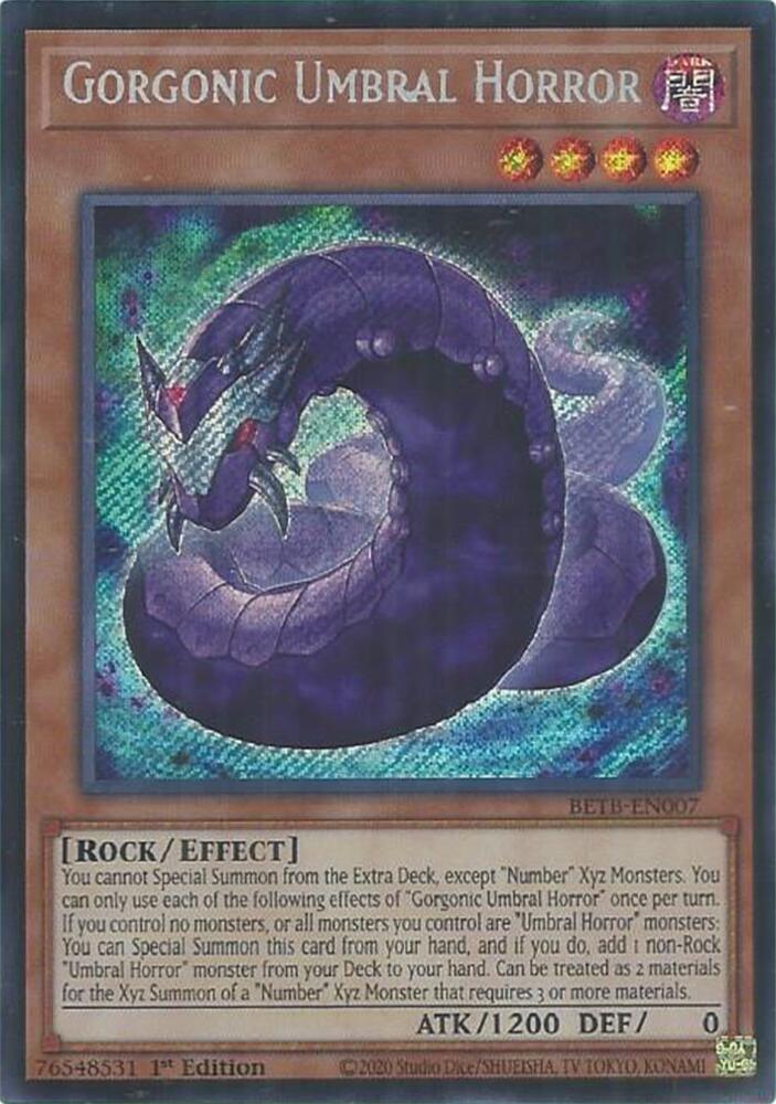 Yu-Gi-Oh! Gorgonic Umbral Horror (BETB-EN007) Secret Rare Near Mint Single