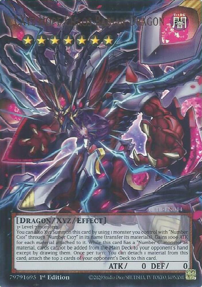 Yu-Gi-Oh! CXyz Hope Chaos Barian Dragon (BETB-EN044) Extended Art Ultra Rare Near Mint Single