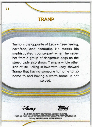 2025 Topps Chrome Disney Base Card 71 Tramp