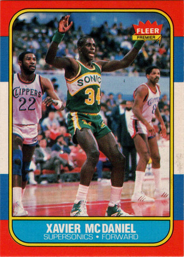 1986-87 Fleer Basketball #72 Xavier McDaniel Base Rookie Card