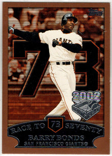 2002 Topps Opening Day Baseball Race To Seventy Insert Card 73 Barry Bonds
