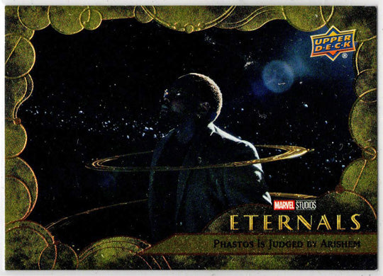 2023 Upper Deck Marvel Eternals Gold Parallel Card 73 "Phastos Is Judged" 48/99