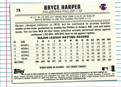 Topps Of The Class Baseball 2020 Base Card 75 Bryce Harper