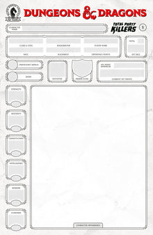 Dungeons & Dragons: Total Party Killers #1 (Cover E) (Blank Cover Character Sheet)