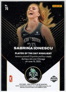 2025 Panini WNBA Player of the Day Base Card 76 Sabrina Ionescu