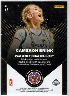 2025 Panini WNBA Player of the Day Base Card 77 Cameron Brink
