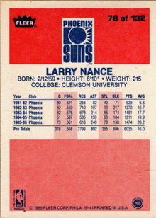 1986-87 Fleer Basketball #78 Larry Nance Base Rookie Card