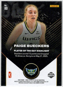 2025 Panini WNBA Player of the Day Base Card 80 Paige Bueckers