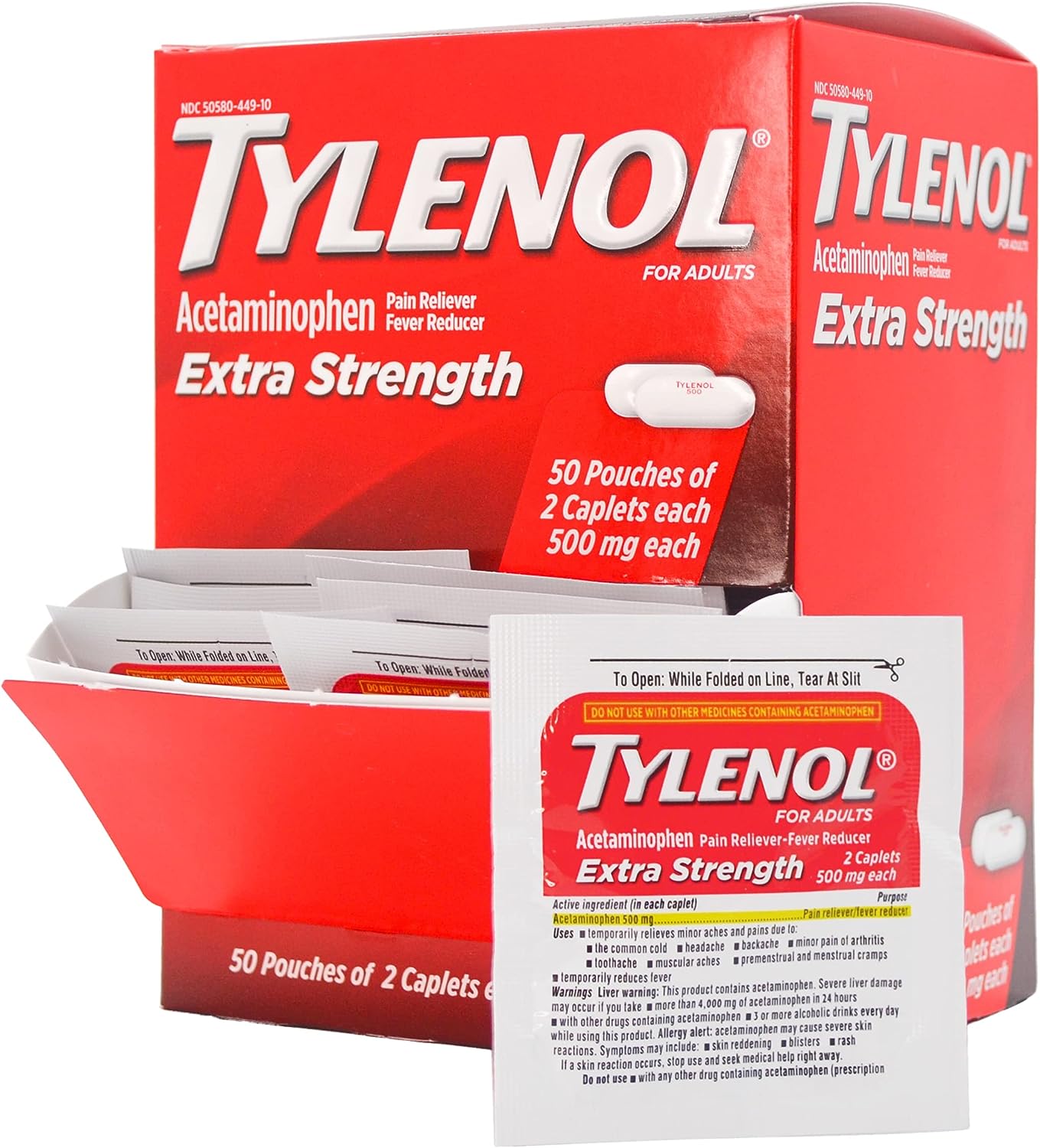 Tylenol Extra Strength Caplets with Acetaminophen, Pain Reliever & Fever Reducer, 2-pack