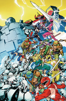 Mighty Morphin Power Rangers/Teenage Mutant Ninja Turtles III #4 M 1:5 Foc Variant Edition (Full Art, Foil Stamp, Prasetya)