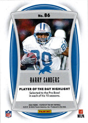 Panini Player Of The Day Football 2022 Foil Parallel Card 86 Barry Sanders