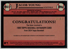 2024 Topps Series 2 Baseball Gold Border Autograph Card 89BA2-JY Jacob Young /50