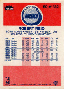 1986-87 Fleer Basketball #90 Robert Reid Base Rookie Card