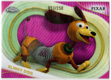 2025 Topps Chrome Disney Pink Refractor Card 91 Slinky Dog 053/250