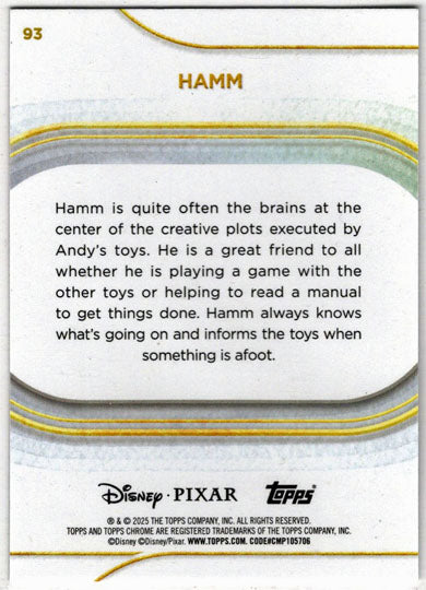 2025 Topps Chrome Disney Base Card 93 Hamm