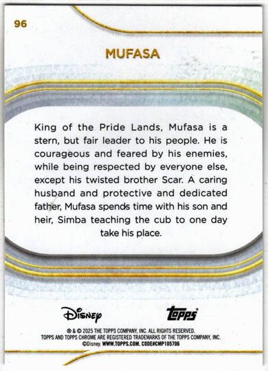 2025 Topps Chrome Disney Base Card 96 Mufasa
