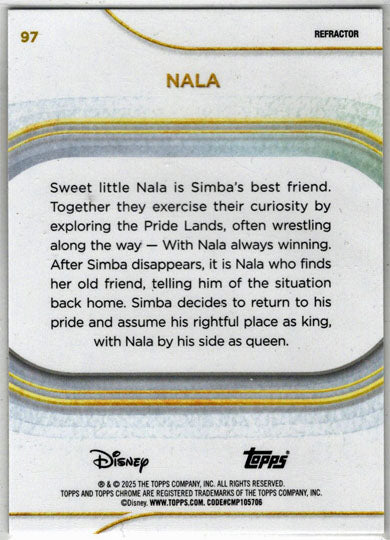 2025 Topps Chrome Disney Refractor Parallel Card 97 Nala