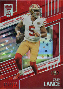 Panini Donruss Elite Football 2022 Aspirations Red Stars Parallel Card 98 Trey Lance 142/275