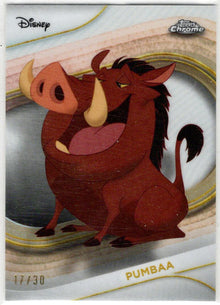 2025 Topps Chrome Disney White Refractor Card 99 Pumbaa 17/30