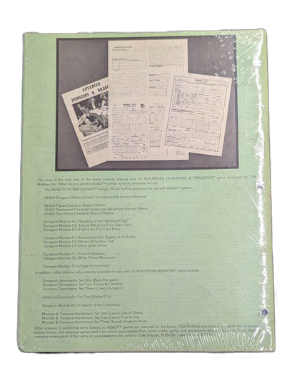 TSR Advanced Dungeons & Dragons Permanent Character Folder