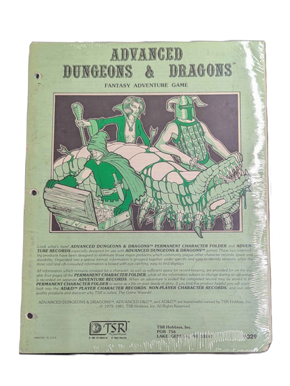 TSR Advanced Dungeons & Dragons Permanent Character Folder