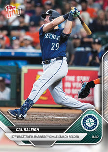 2025 Topps Now Cal Raleigh Card 741 57th HR Mariners Record