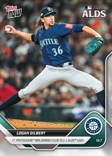 2025 Topps Now Logan Gilbert Card 837 1st Postseason Win