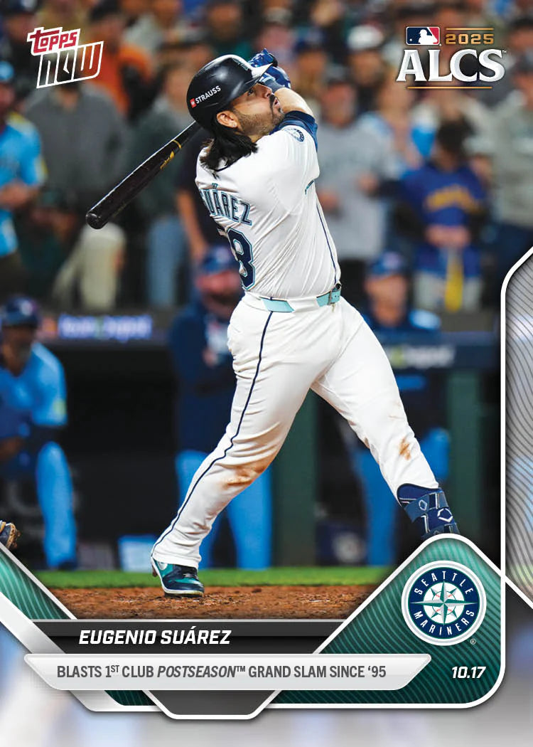 2025 Topps Now Eugenio Suarez Card 882 Blasts 1st Club Postseason Grand Slam