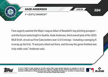 2026 Topps Now Kade Anderson Card 584 MLB Top Pitching Prospect Debut