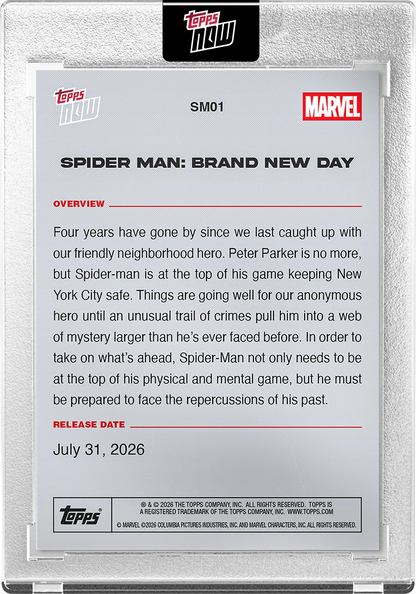 2026 Topps Now Spider-Man Brand New Day SM01